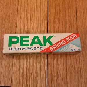 Vtg 70s Peak Toothpaste with Baking Soda Colgate-Palmolive 1.3 oz Sample Box
